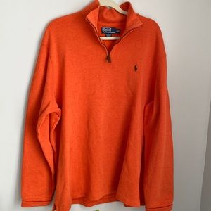 Polo, Men’s, 3/4 zip, pullover, orange, xxl